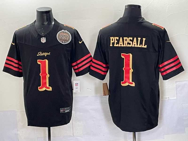 Men San Francisco 49ers #1 Pearsall black Limited Nike NFL 2025 Jersey 002